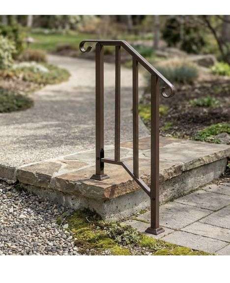 Bronze Colored Hand Rails for 1-2 Steps, Comes with Mounting Hardware ...