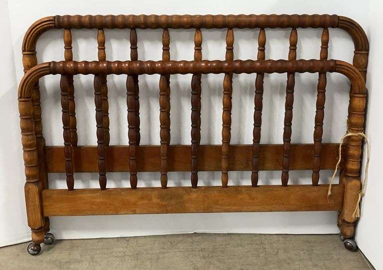 Maple Jenny Lind Bed with Turnings, Could be made into Bench, 3/4 Size