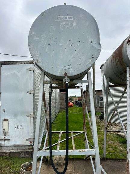 Diesel Fuel Tank on Stand, Approximately 500 Gallon Capacity.  Tank will be empty at time of checkout.
