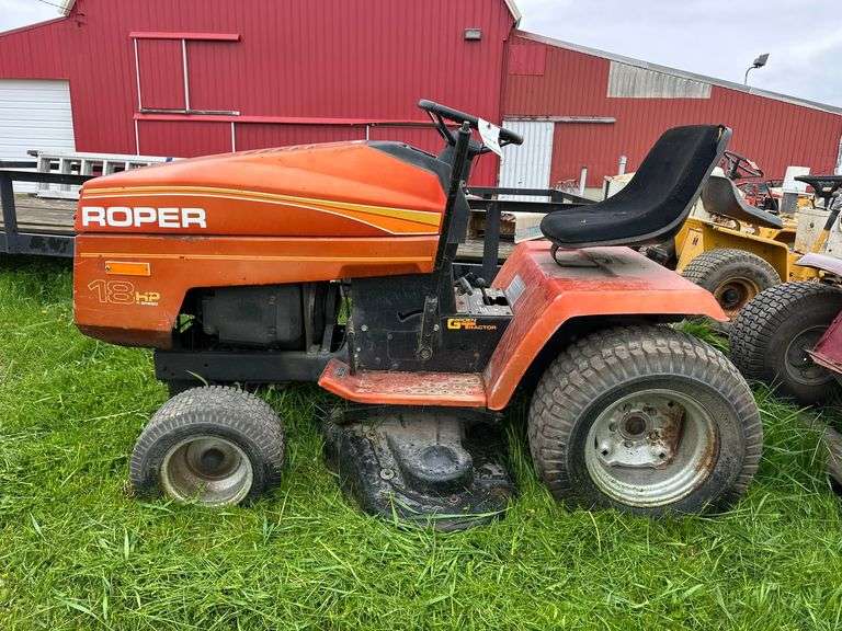 Super Roper Ride Roper Riding Mower, Mod. No. GT180AR, 18hp Engine - Albrecht Auction ...