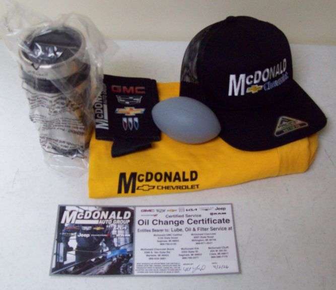 Gift Certificate for an Oil Change, T-Shirt, Hat, Coffee Mug, and More