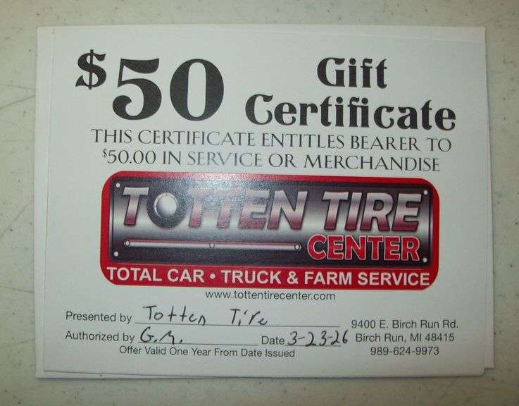 $50 Gift Certificate