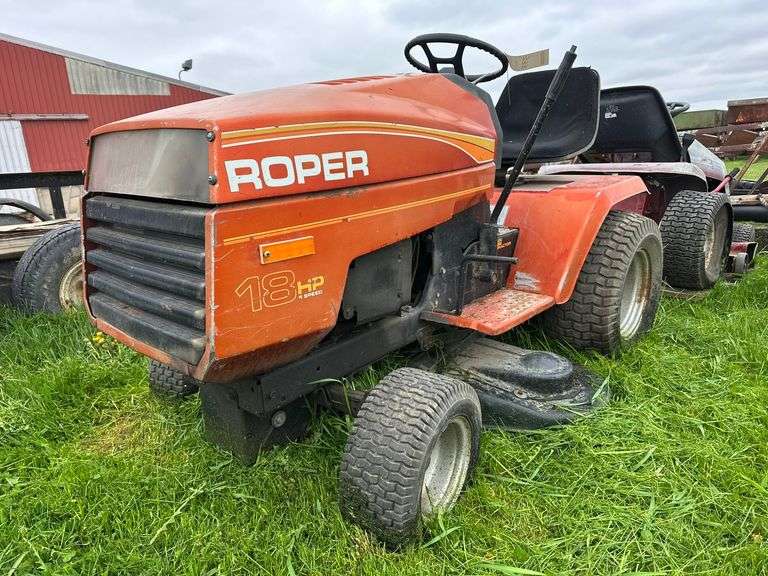 Super Roper Ride Roper Riding Mower, Mod. No. GT180AR, 18hp Engine - Albrecht Auction ...