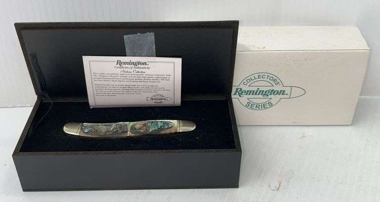 Remington Abalone Series Stockman Multi-Blade Pocket Knife, 1-2-1/2" Blade, 2-2" Blades, Premium Iridescent Abalone Shell Handle, TN562