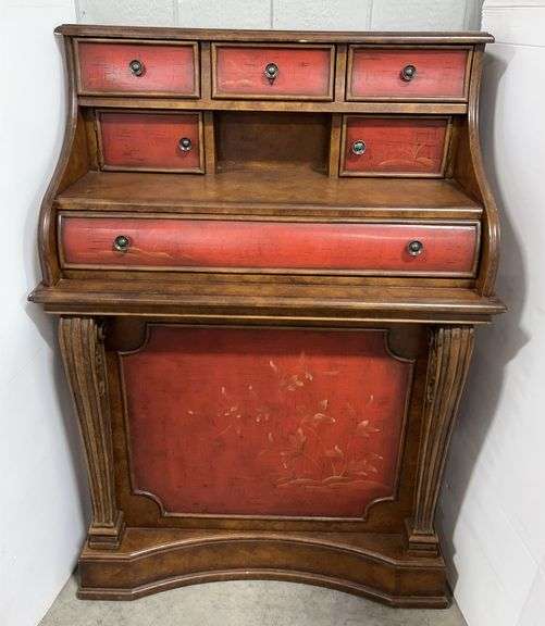 Pulaski Furniture Secretary Desk with Side Doors, 5 Drawers on Top with Plugs