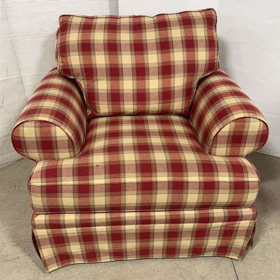 Broyhill Red and White Checkered Sofa Chair