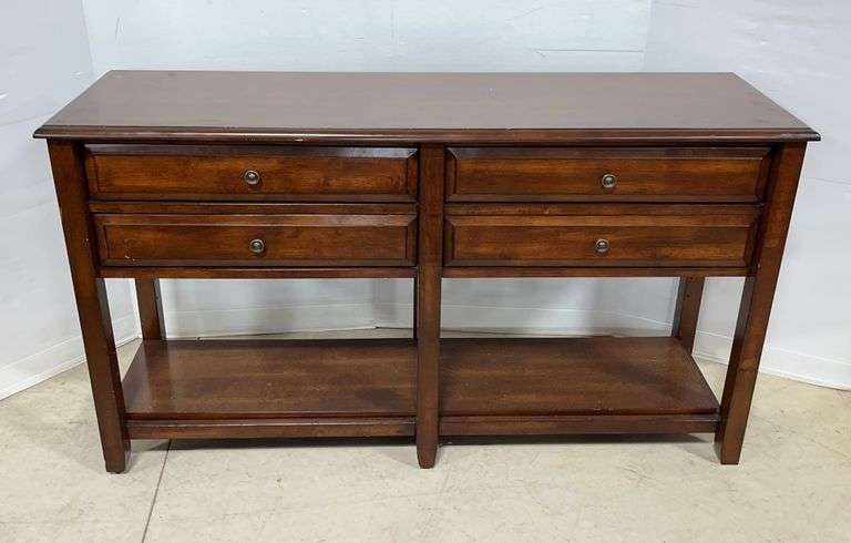 Two-Level Wooden Console Table with (4) Drawers