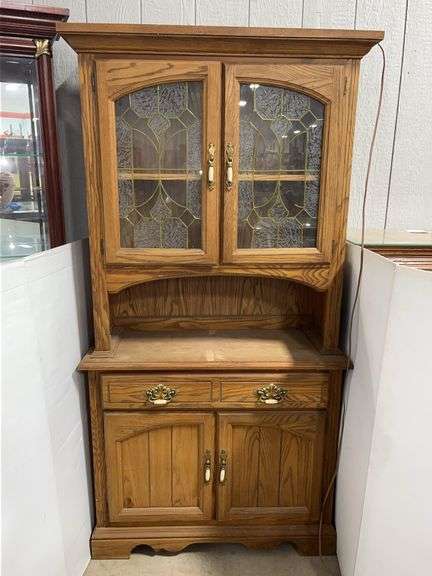 Two-Piece Oak Hutch