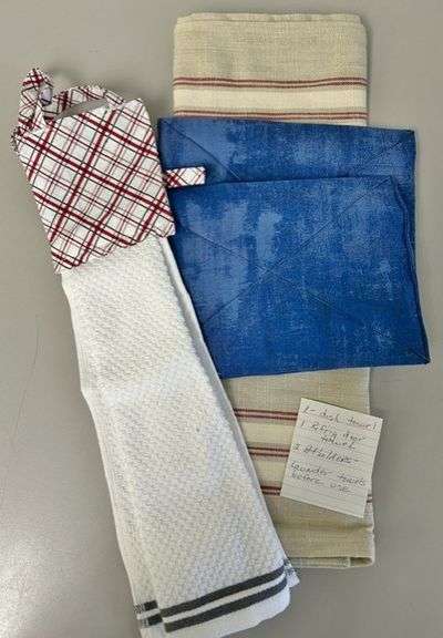 Homemade Dish Towel, (2) Pot Holders, and a Fridge Towel Set