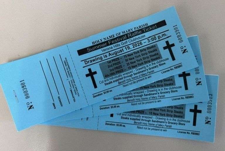 (3) Steak Raffle Ticket Bundles, 7-Tickets per Bundle