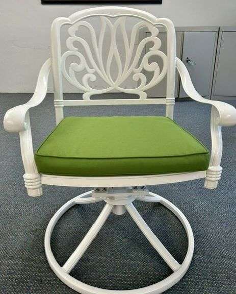 (2) Patio Dining Swivel Chairs, Made of Aluminum