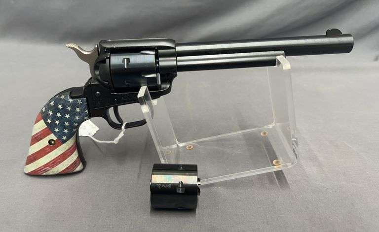 Heritage Rough Rider, .22 Cal. Revolver With Both .22 LR And .22 WMR Cylinders, American Flag Grips, TN00149