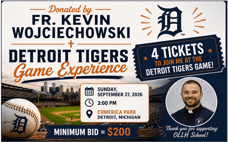 (4) Tickets to a Detroit Tigers Game with Fr. Kevin, September 27th at 3:00 PM