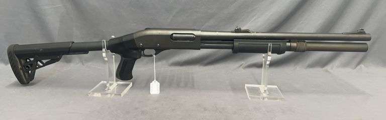 Remington 870 Express Magnum, 12-Gauge, Pump Shotgun, Chambered for 2 3/4" or 3", with Extended Magazine Tube, Side Saddle, and Adjustable Stock, Pistol Grip, TN01057