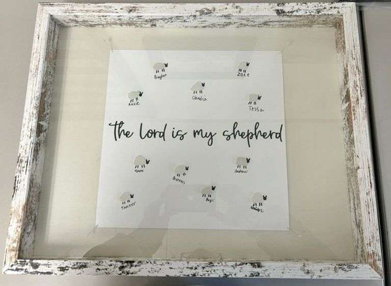 "The Lord is My Shepherd" Framed Decoration with Surrounding Class Named Sheep