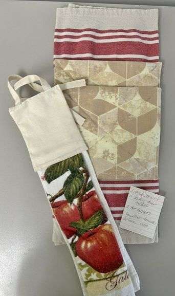 Homemade Dish Towel, (2) Pot Holders, and a Fridge Towel Set