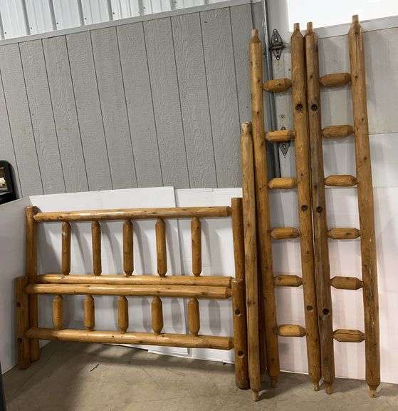 Pine Log Queen Size Bed Frame