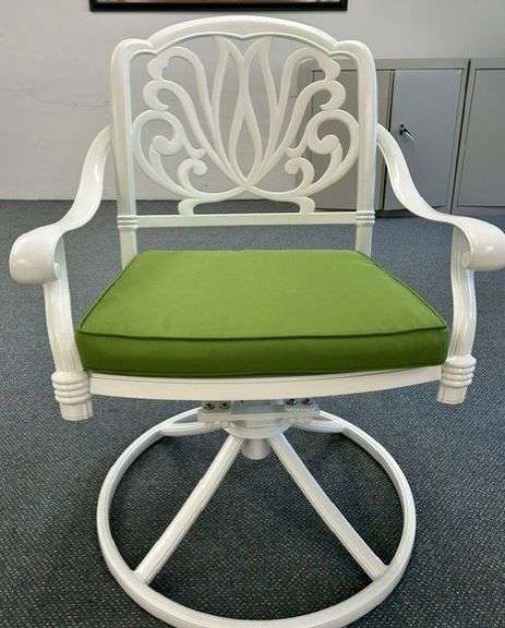 (2) Patio Dining Swivel Chairs, Made of Aluminum