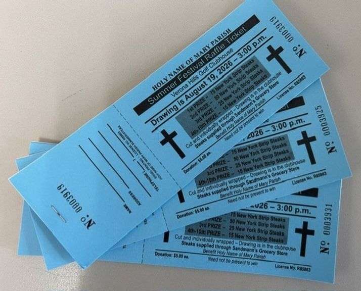 (3) Steak Raffle Ticket Bundles, 7-Tickets per Bundle