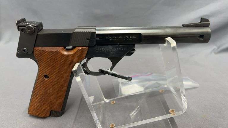 High Standard Supermatic Citation Military, .22 LR, 106 Series, Hamden, Made in 1967, 99% Original Blue/Wood, Original Red Bottom Magazine, TN00998