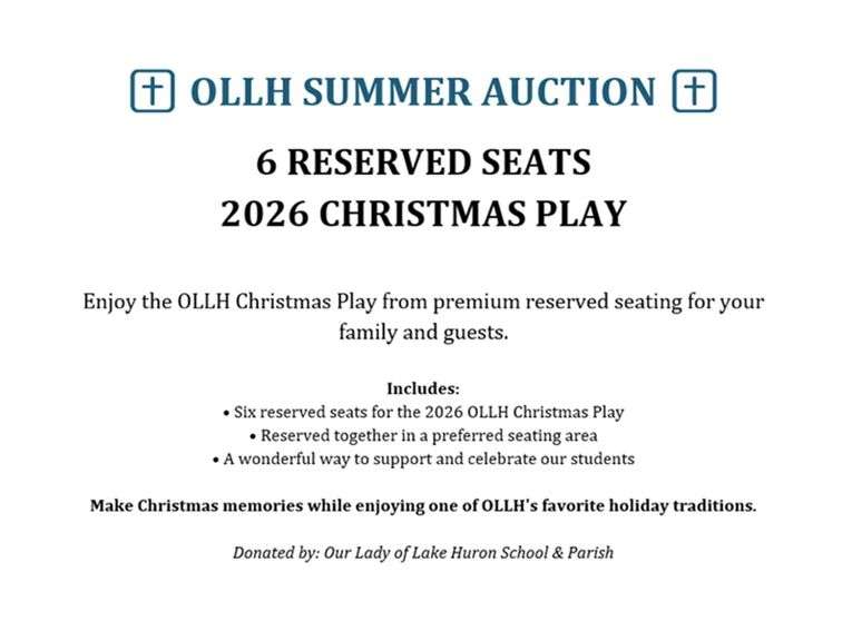 (6) Reserved Seats at the OLLH 2026 Christmas Play