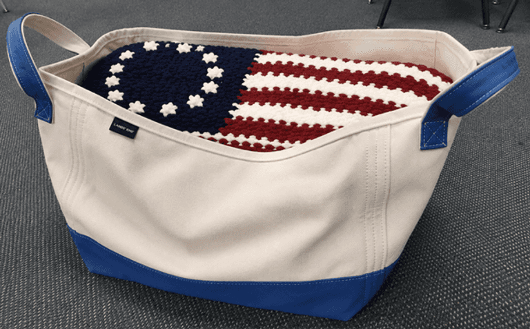 Blanket and Lands' End Tote set