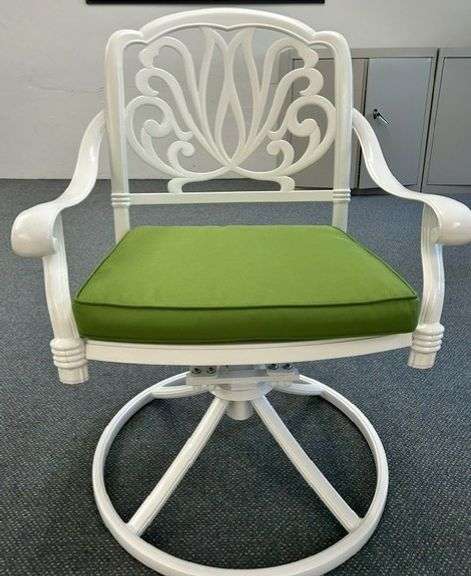 (2) Patio Dining Swivel Chairs, Made of Aluminum