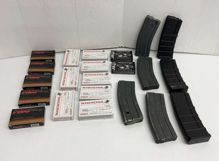 (300) Rounds of .223 Ammo, with (4) Colt Mag. and (3) Polymer Mags, TN484