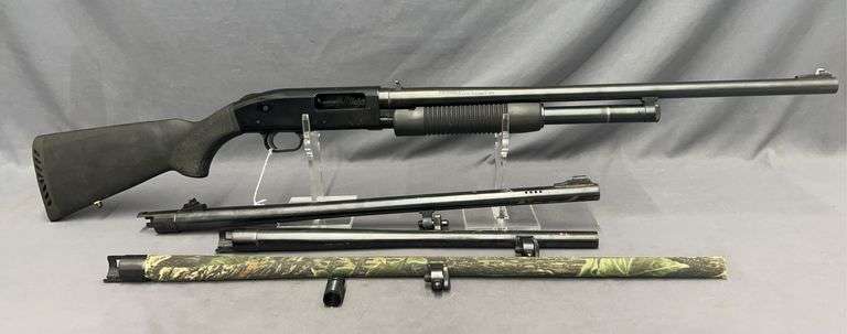 Mossberg 500A Slugster, 12-Gauge, 2 3/4" or 3", (1) 18.5" Cylinder Bore Barrel, (1) 24" Rifled Barrel, (1) 28" Barrel with (2) Chokes and (1) Mod., TN00978