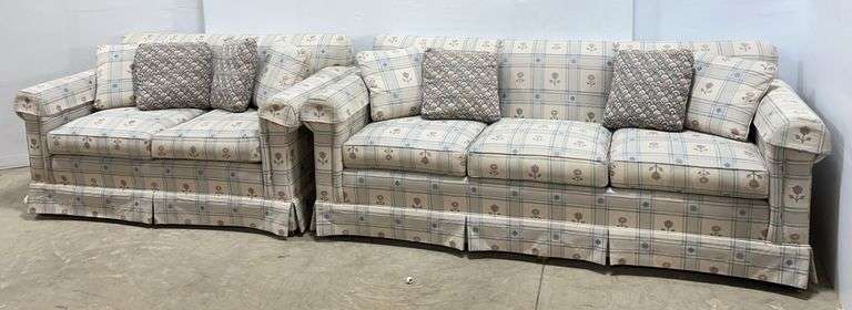 Older Couch and Loveseat with (8) Little Pillows