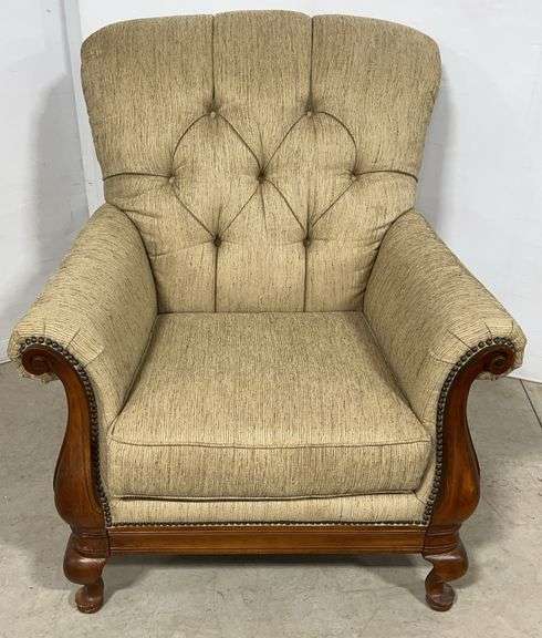 Broyhill Armchair with Wooden Trim