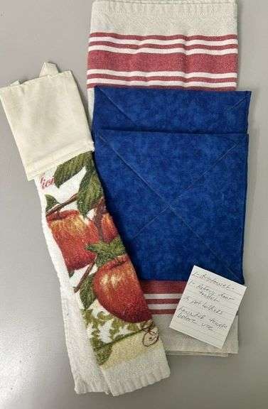 Homemade Dish Towel, (2) Pot Holders, and a Fridge Towel Set