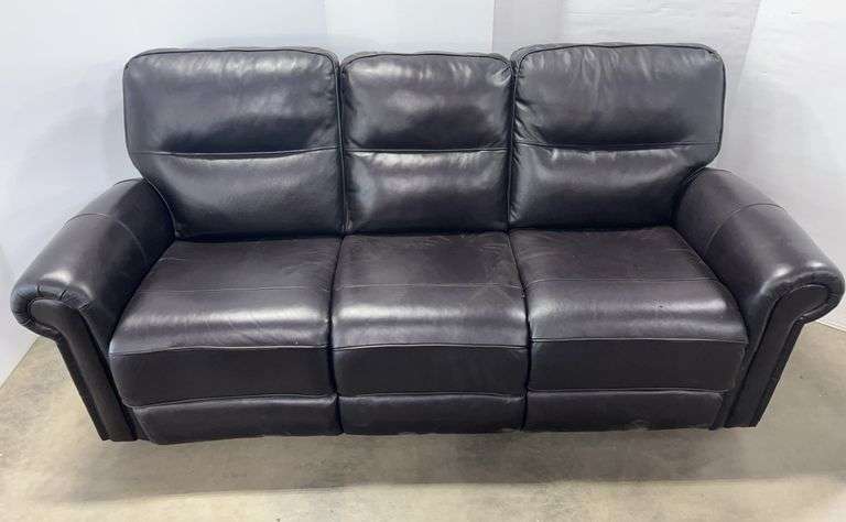 Black Leather Electric Reclining Sofa