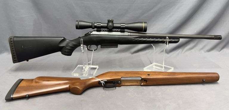 Ruger American .450 Bushmaster Left-Handed Bolt Action with Leupold 3-9x40 Scope and Extra Left-Handed Walnut Stock, TN01296