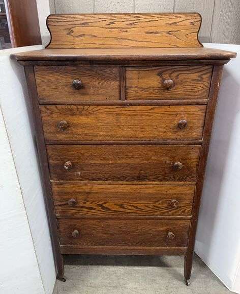 Antique 6-Drawer Dresser on Wheels