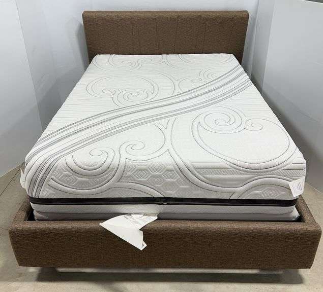 Double Bed Padded Headboard and Bed with Mattress