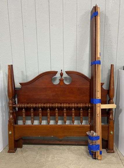 Queen Size Bed Frame with Cherry Finish