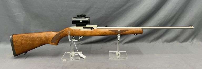Ruger 10/22 .22LR with BSA Red Dot Sight, Early Run with Silver Metal Trigger Housing, Less Than 100 Rounds Fired, 10-Round Magazine, TN01201