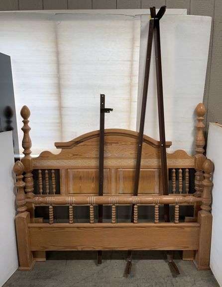 Oak Bed Headboard and Footboard, Double or Queen Size