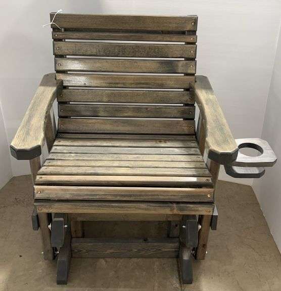 24" Glider Chair, Stained & Sealed, LH Side Cup Holder