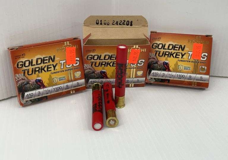 (15) Fiocchi 410, 3" 13/16 oz., 9 Shot (3) Boxes, TN786