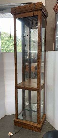 Woodgrain Display Cabinet, Lighted
