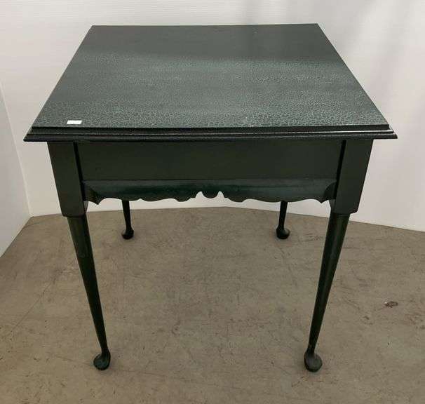 Green Painted Wooden End Table