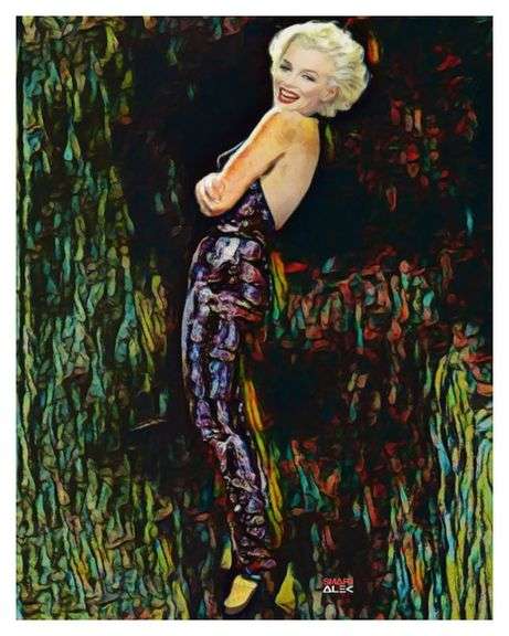 SMART ALEK - Smart Pop - Giclee Marilyn Monroe, (Green) 11 x 14"