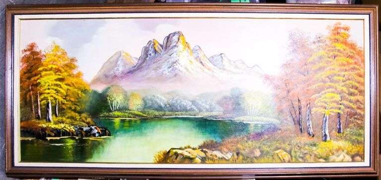 Oil Painting Hand Embelished Solid Oak Gallery Frame 22 x 48"