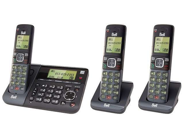 Téléphone Sans Fil à Trois Combinés BE6759-3 DECT 6.0 De Bell - Noir Charbon Et Noir