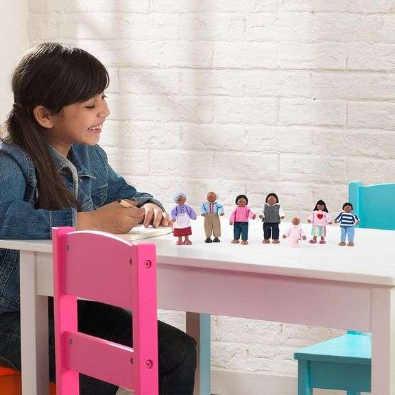 KidKraft KidKraft 5" Wooden Poseable Doll Family of 7 - African American