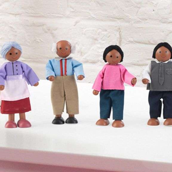 KidKraft KidKraft 5" Wooden Poseable Doll Family of 7 - African American