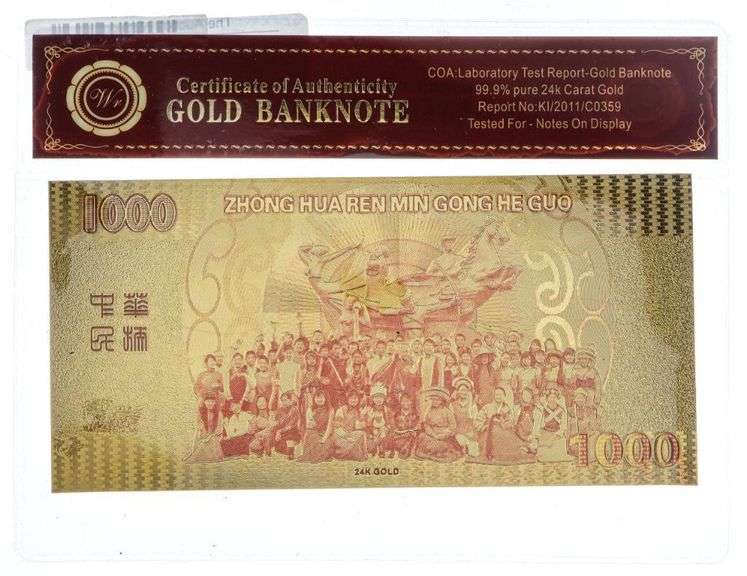 24kt Gold Foil Asian Note