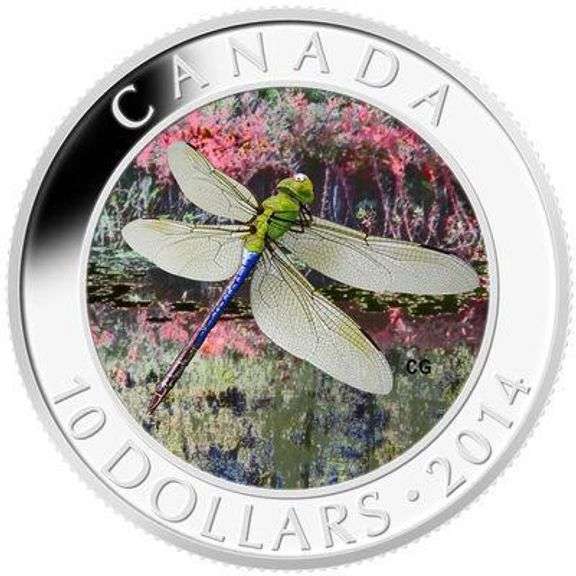 1/2 oz. Fine Silver Hologram Coin - Green Darner Dragonfly - Mintage: 10,000 (2014)